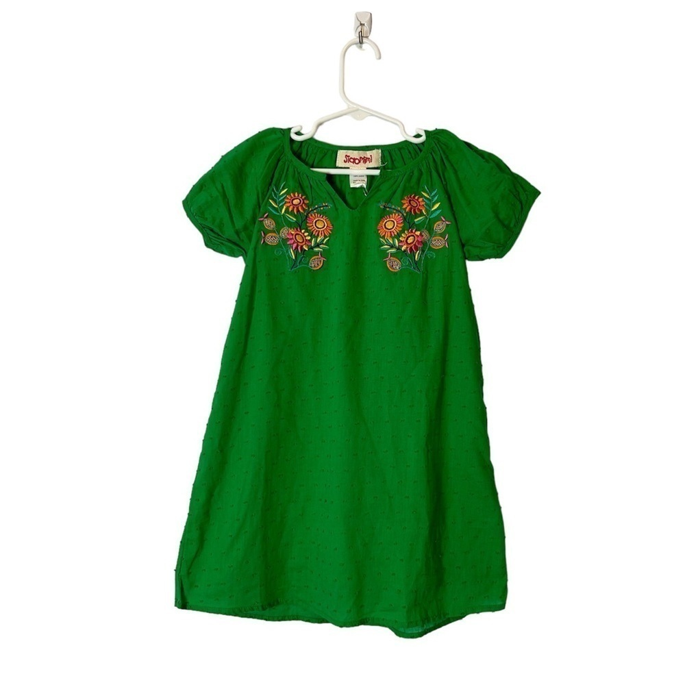Siaomimi Green Floral Embroidered Dress Size 6T